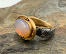 MICHAEL JENSEN 18kt Gold, Sterling & Opal Ring