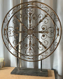 Round Metal Medallion On Stand