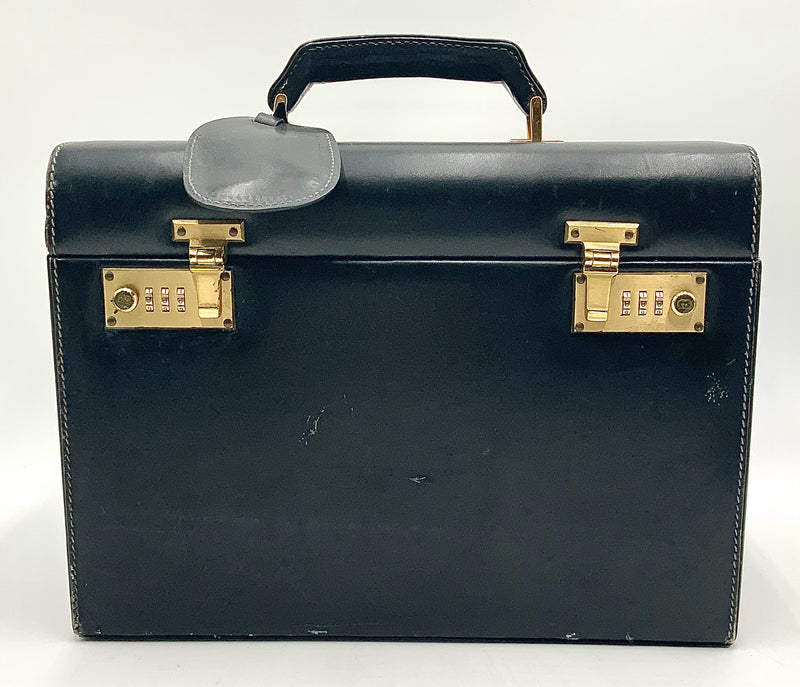 GUCCI Vintage Black Leather Vanity Train Case