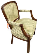 Vintage Wood Arm Chair with Geometric Upholstery