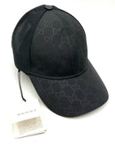 GUCCI Black GG Monogram Tessuto Nylon Mesh Baseball Cap