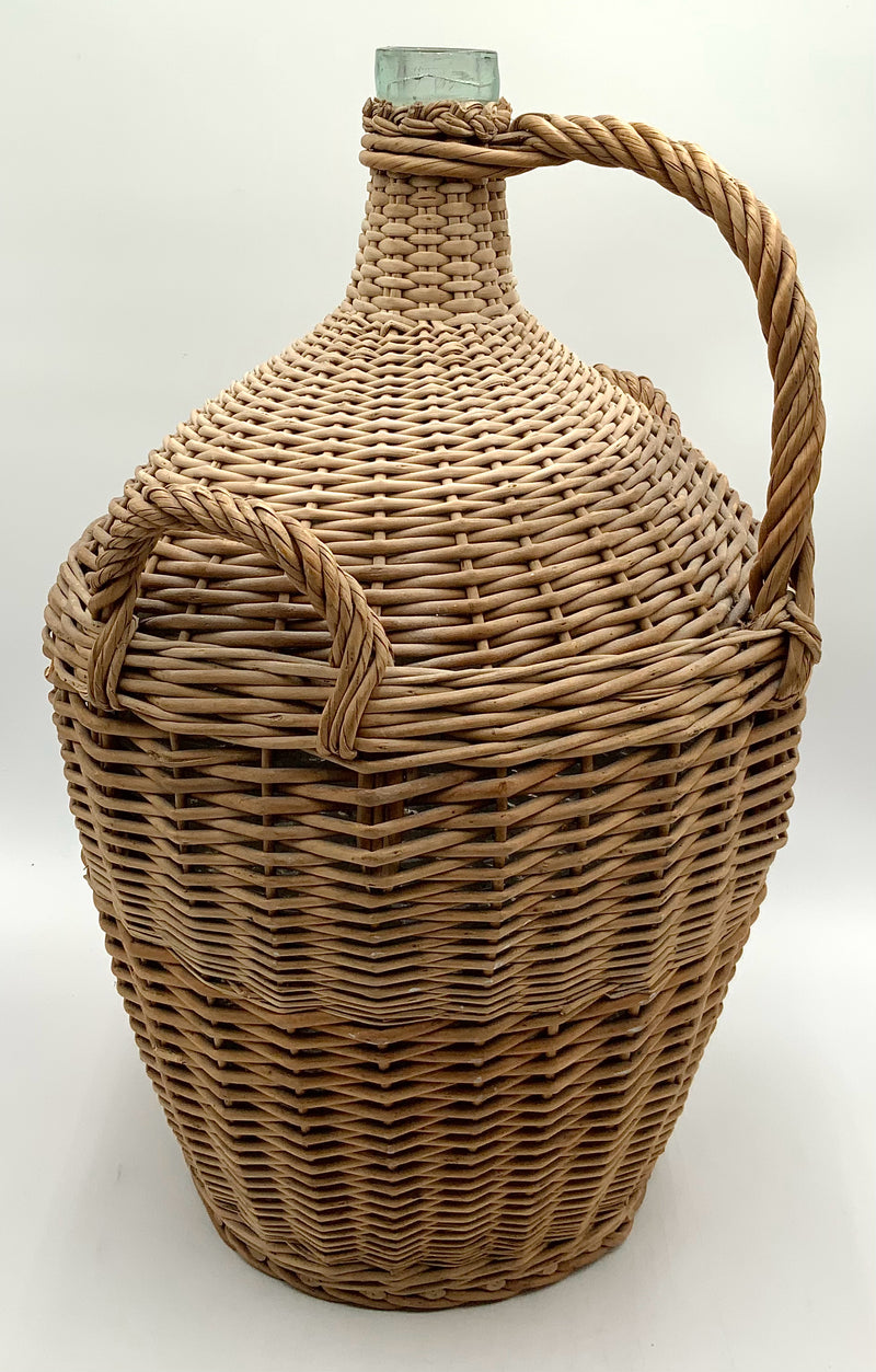 Large Glass Demi John with Wicker Basket Cover