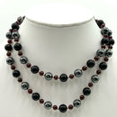 14kt Gold, Amethyst, Onyx & Hematite Beaded Necklace