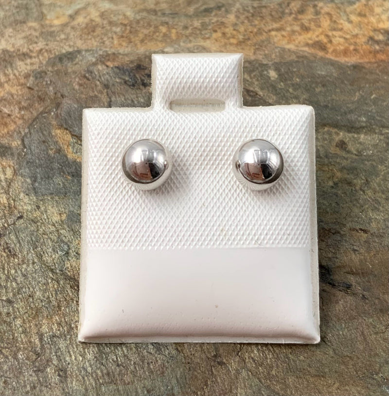 14kt White Gold Ball Stud Earrings