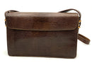 BROOKS BROS Vintage Brown Lizard Flap Closure Shoulder Bag