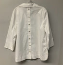 HINSON WU White w/Shirt Collar "Eileen" 3/4 Sleeve Tunic