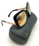 CHANEL Black Frame Rose Gold Mirrored Lens Butterfly Sunglasses AS IS