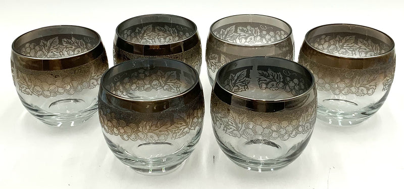 Set/6 Vintage Lustreware Roly Poly Glasses