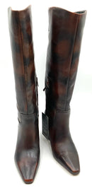 VINCE CAMUTO Black/Brown Lea "Cristen" Knee-High Boots 8