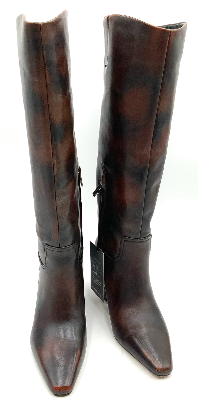 VINCE CAMUTO Black/Brown Lea "Cristen" Knee-High Boots 8