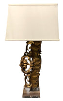 Gold Architectural Pediment Lamp
