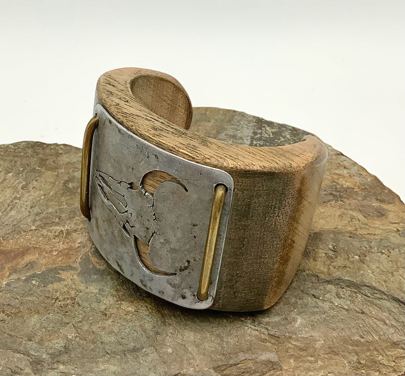 Wood & Metal Artisan Cuff Bracelet