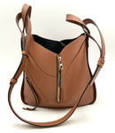 LOEWE Tan Calf Leather Top Handle Small Hammock Bag. Made in Spain.