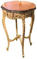 Carved Wood Occasional Table with Painted Base