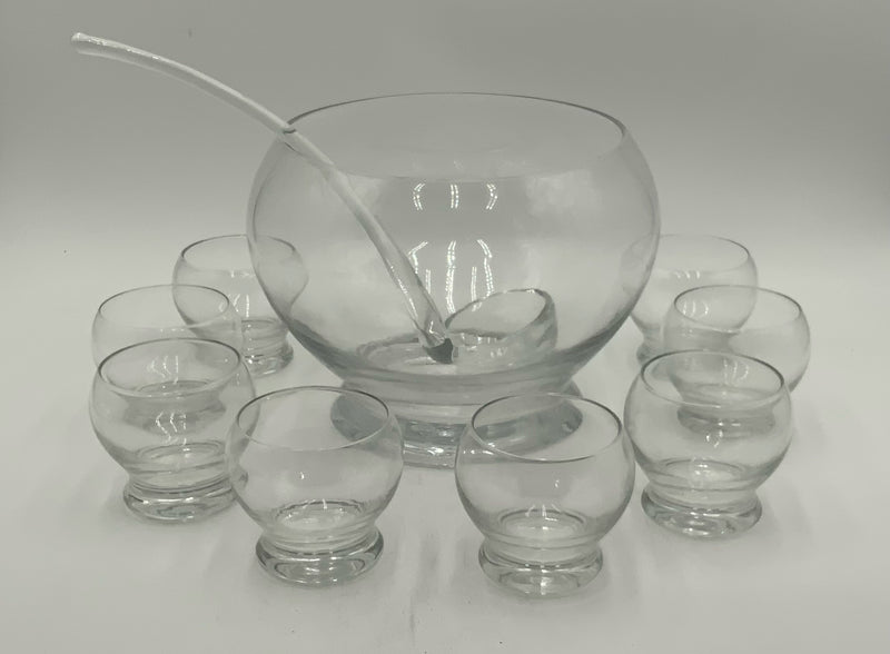 Block Crystal 10 piece Punch Bowl Set