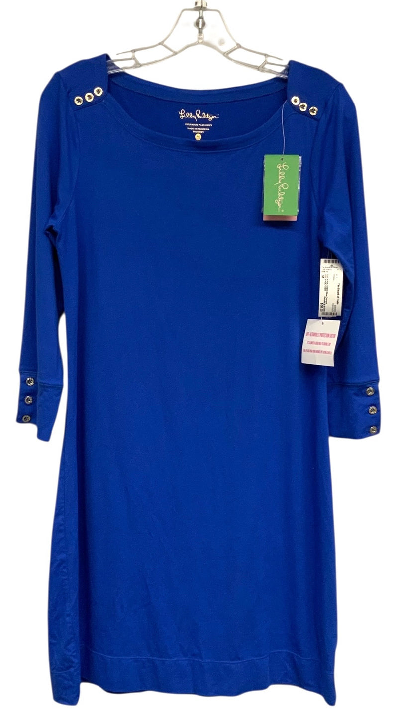 LILLY PULITZER Blue Current Goldtone Button UPF 50 Sophie Dress