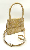 JACQUEMUS Yellow White Floral Printed Leather Le Chiquito Top Handle Bag