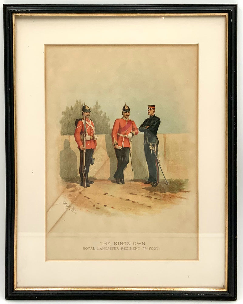 Antique Britsh Military Print in Black Frame