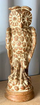 Vintage Sarreid Carved Wood Owl Statue