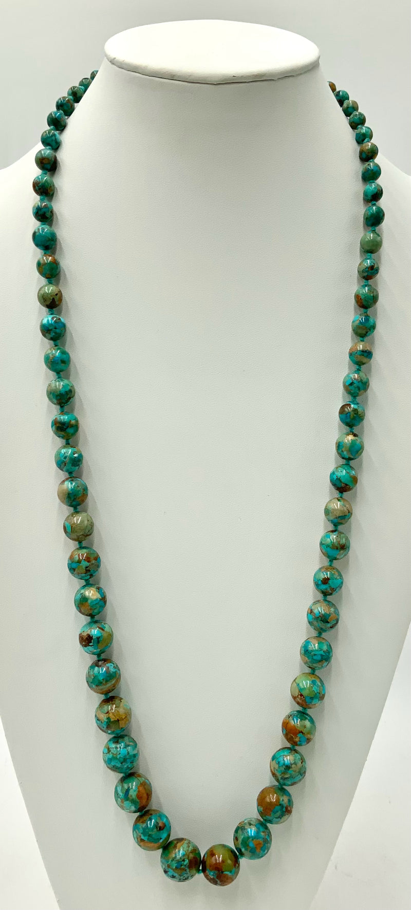 Navajo Dennis Kalisteo Sterling & Turquoise Beaded Necklace