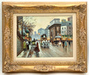 Vintage Paris Street Scene Oil on Canvas