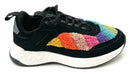 KURT GEIGER Black Kensington Rainbow Stripe Platform Sneakers 6
