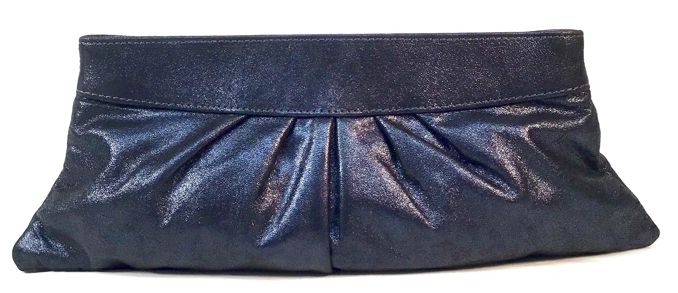 LAUREN MERKIN  Midnight Shimmer Leather "Louise" Clutch