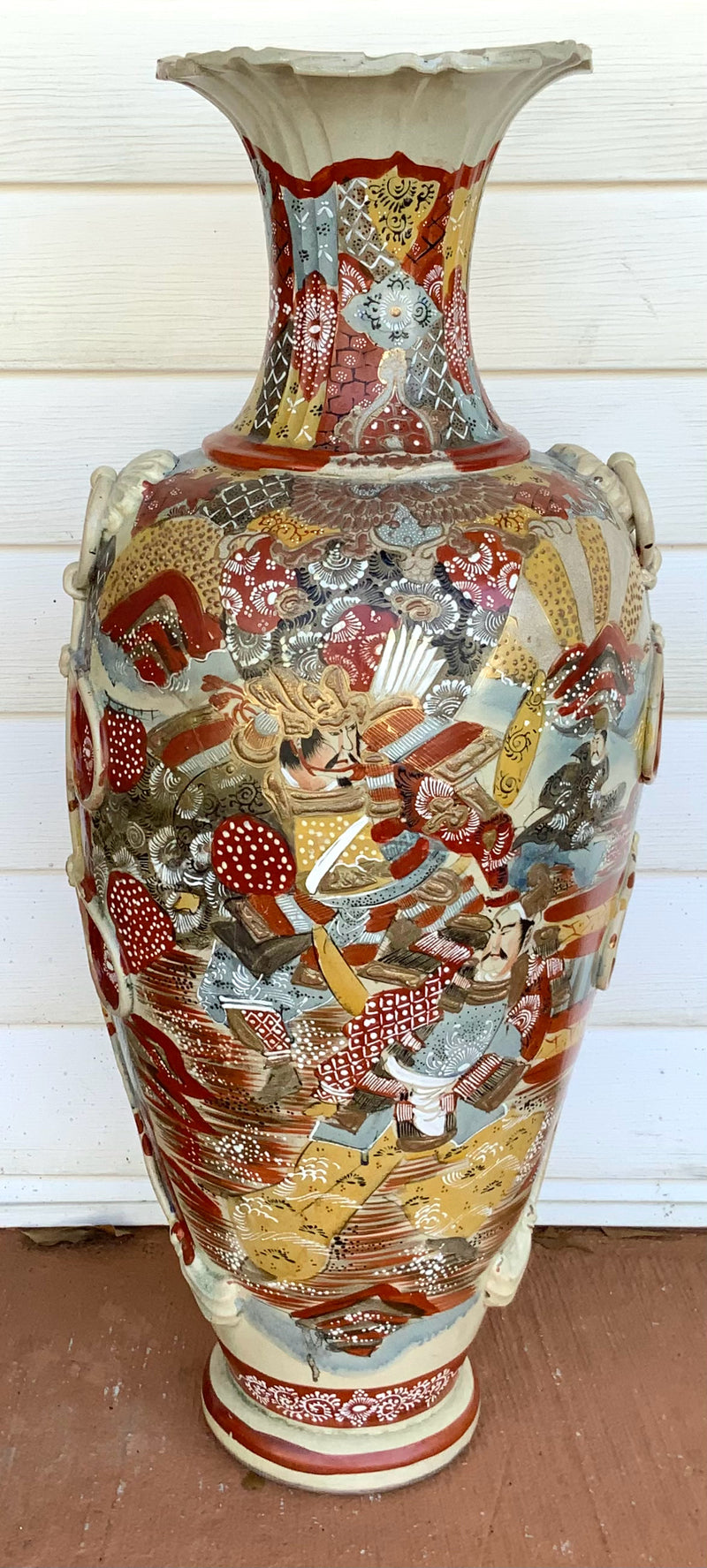 Japanese Satsuma Ceramic Palace Vase