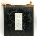 Antique Porcelain Buddha Plaque on Board