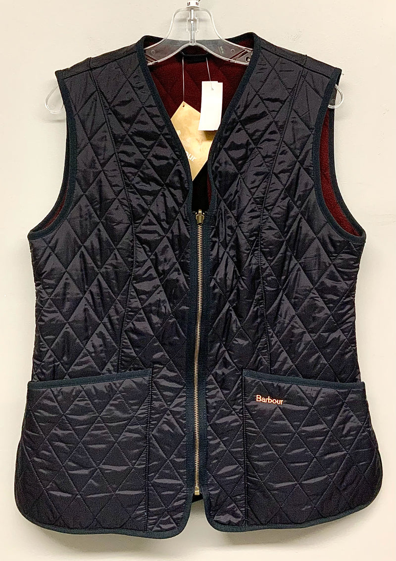 BARBOUR Navy Quilted Fleece Betty Vest