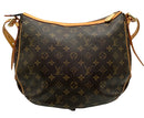LOUIS VUITTON Monogram Canvas Leather Trim Turnlock Flap Shoulder Bag