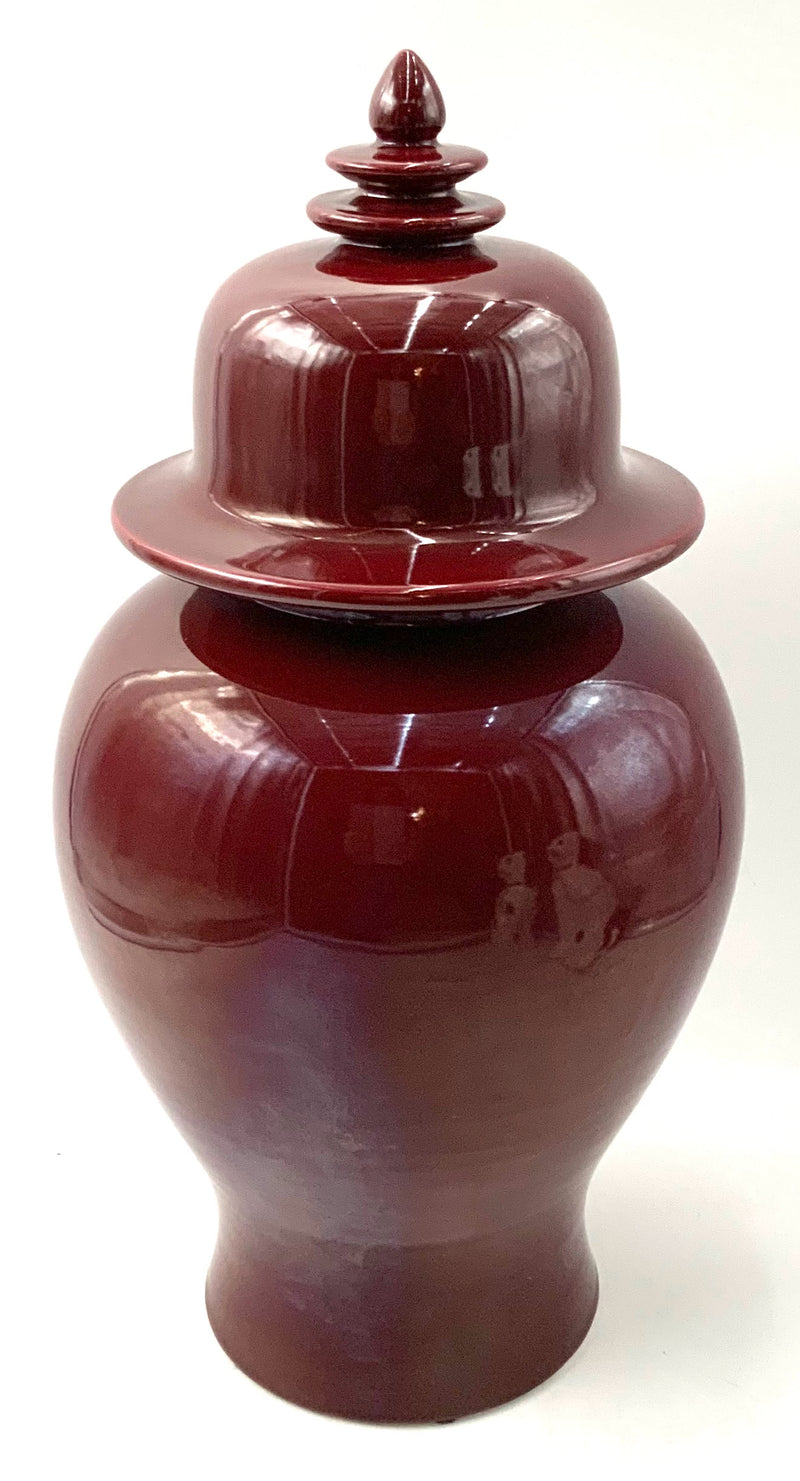 Italian Oxblood Lidded Ginger Jar