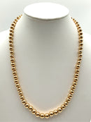 14kt Gold Graduated Beaded Chain Necklace