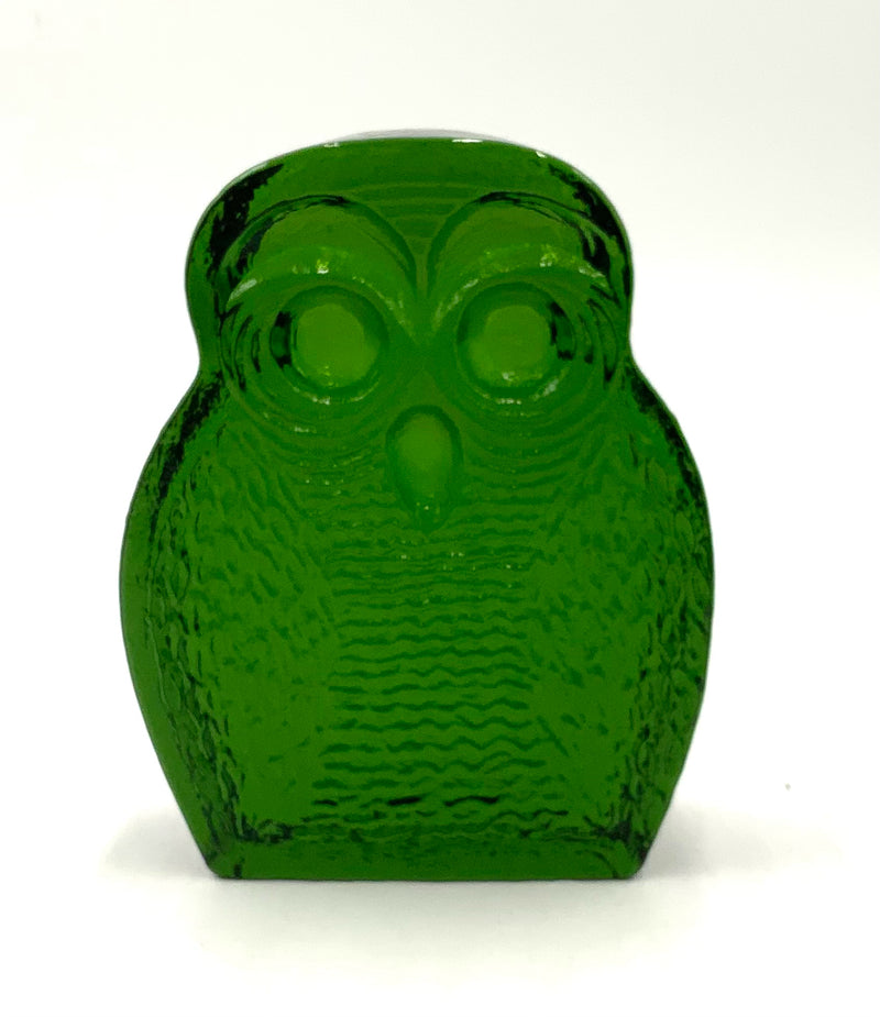 Vintage Blenko Green Glass Owl