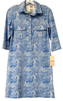 PERSIFOR Blue/White Floral 1/2 B/D 3/4 Sleeve Dress