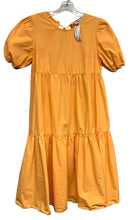 PETER SOM Tangerine Tiered Puff Sleeve Tie Back Midi Dress