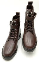 LAUREN Brown Lea Lace-Up "Elridge" Ankle Boots 6.5