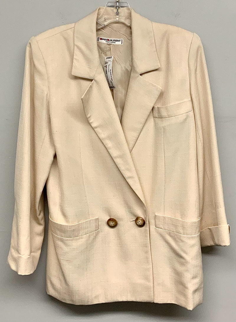 SAINT LAURENT Sand Textured Linen Blazer