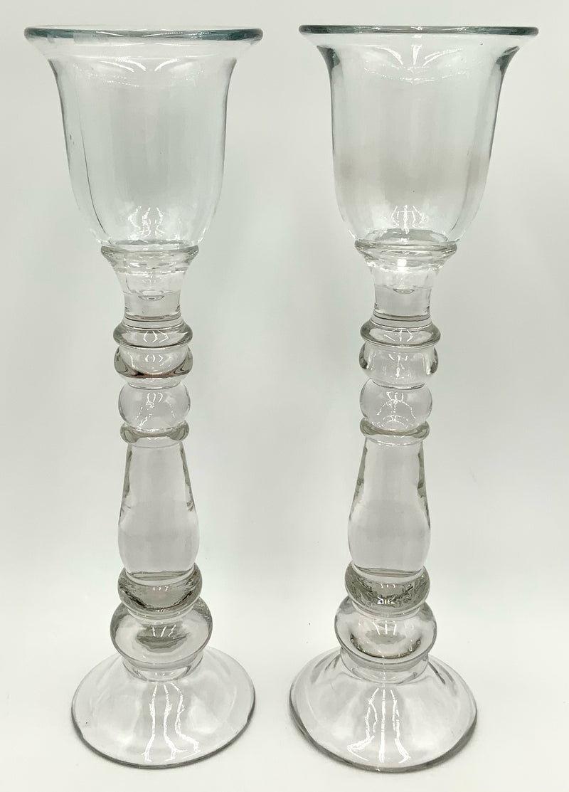 Pair of Blown Glass Candlesticks