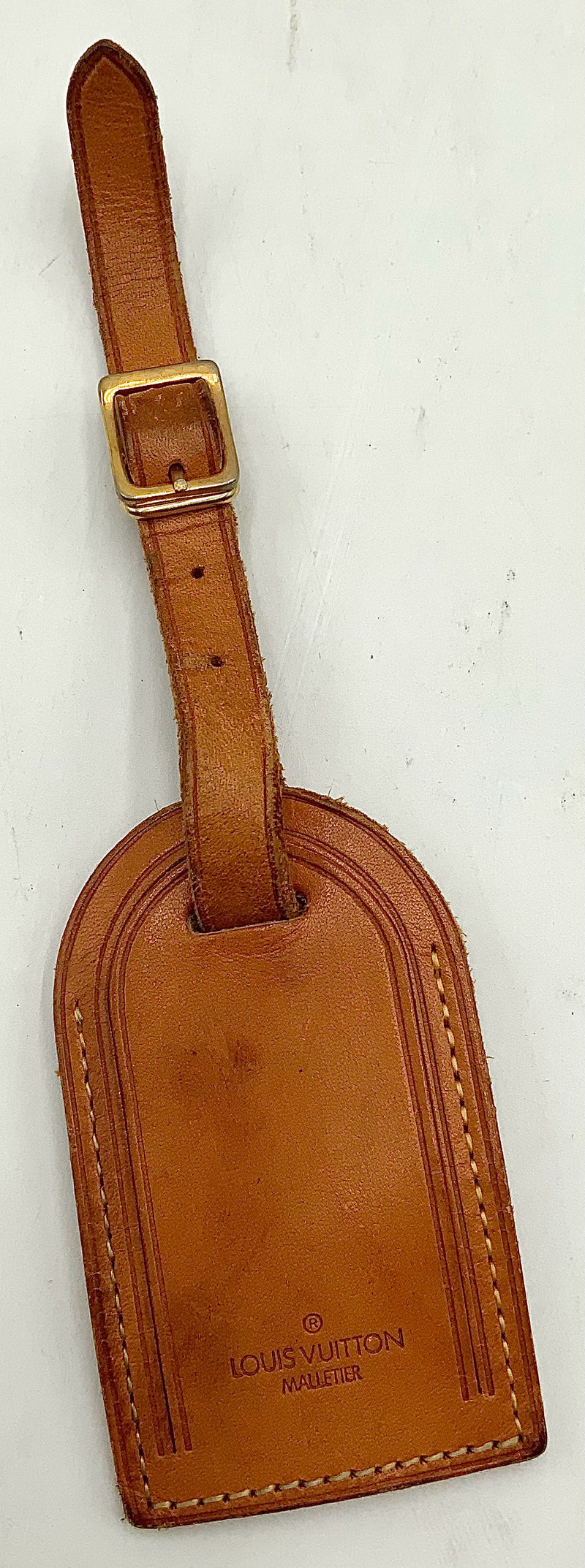 LOUIS VUITTON Paris Tan Vachetta Leather Luggage Tag