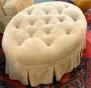 Oval Tufted Ottoman with Casters