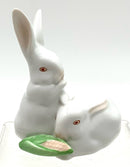 Herend White Rabbit Pair