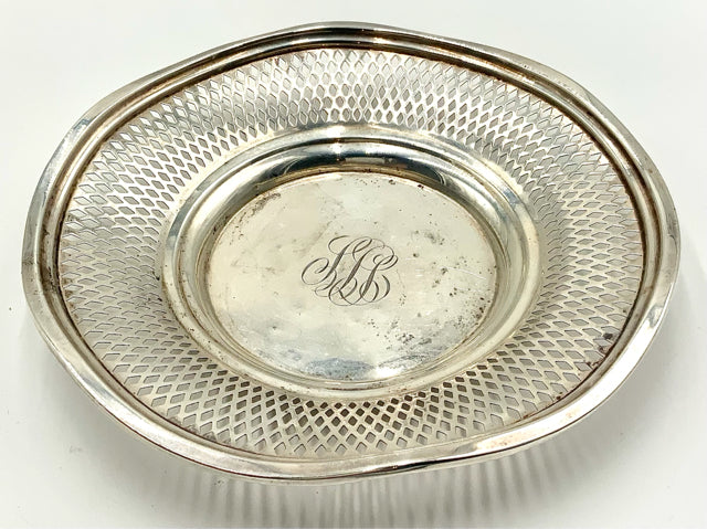 Sterling Silver Trinket Dish with Monogram