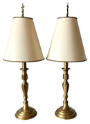 Pair of Vintage Antique Brass Buffet Lamps