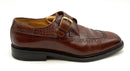MEZLAN Brown Lea/Ostrich Monk Strap Oxfords 10