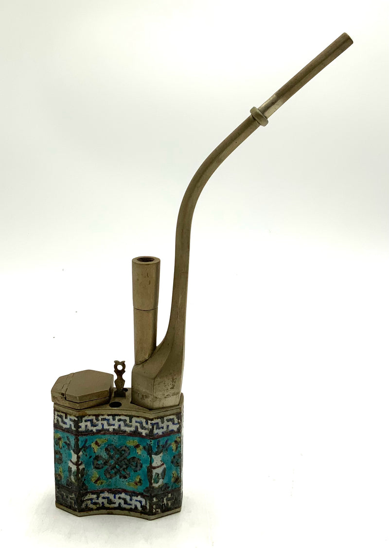 Antique Chinese Paktong Cloisonne Water Pipe