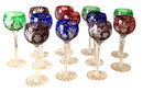 Set/12 Multicolor Crystal Hock Wine Goblets