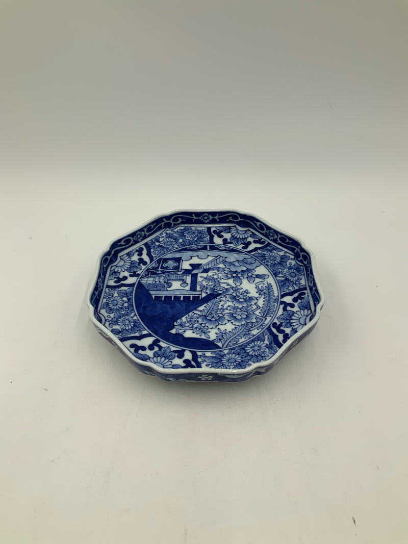 Blue & White Asian Octagonal Plate