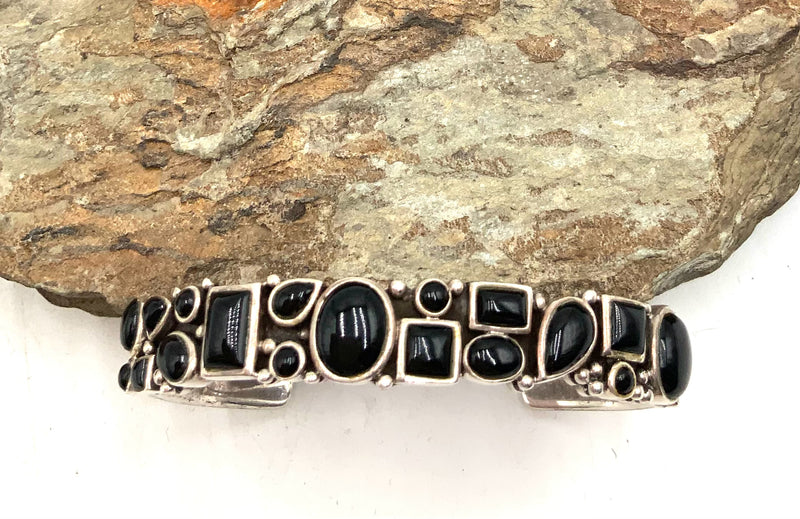 Sterling & Onyx Cuff Bracelet