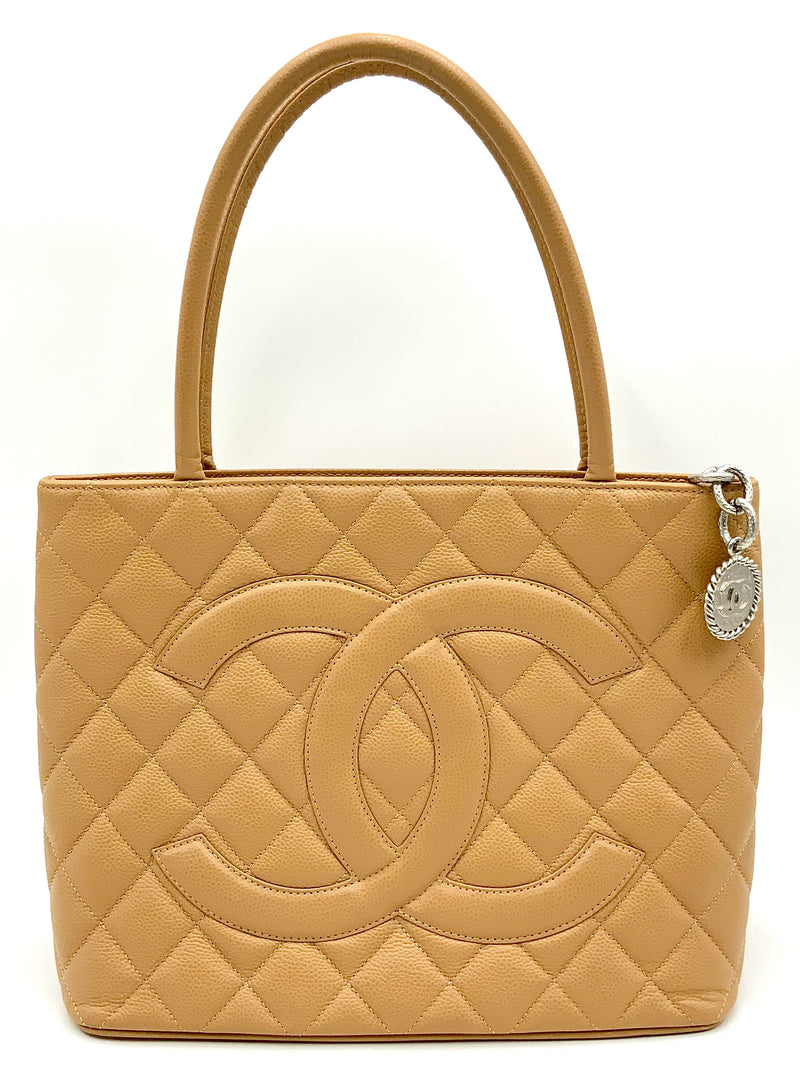 CHANEL Camel Caviar Leather CC Medallion Tote 2006-2008